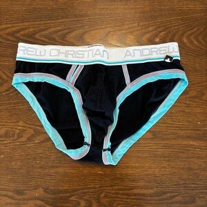 Andrew Christian Black and Teal Men's Briefs